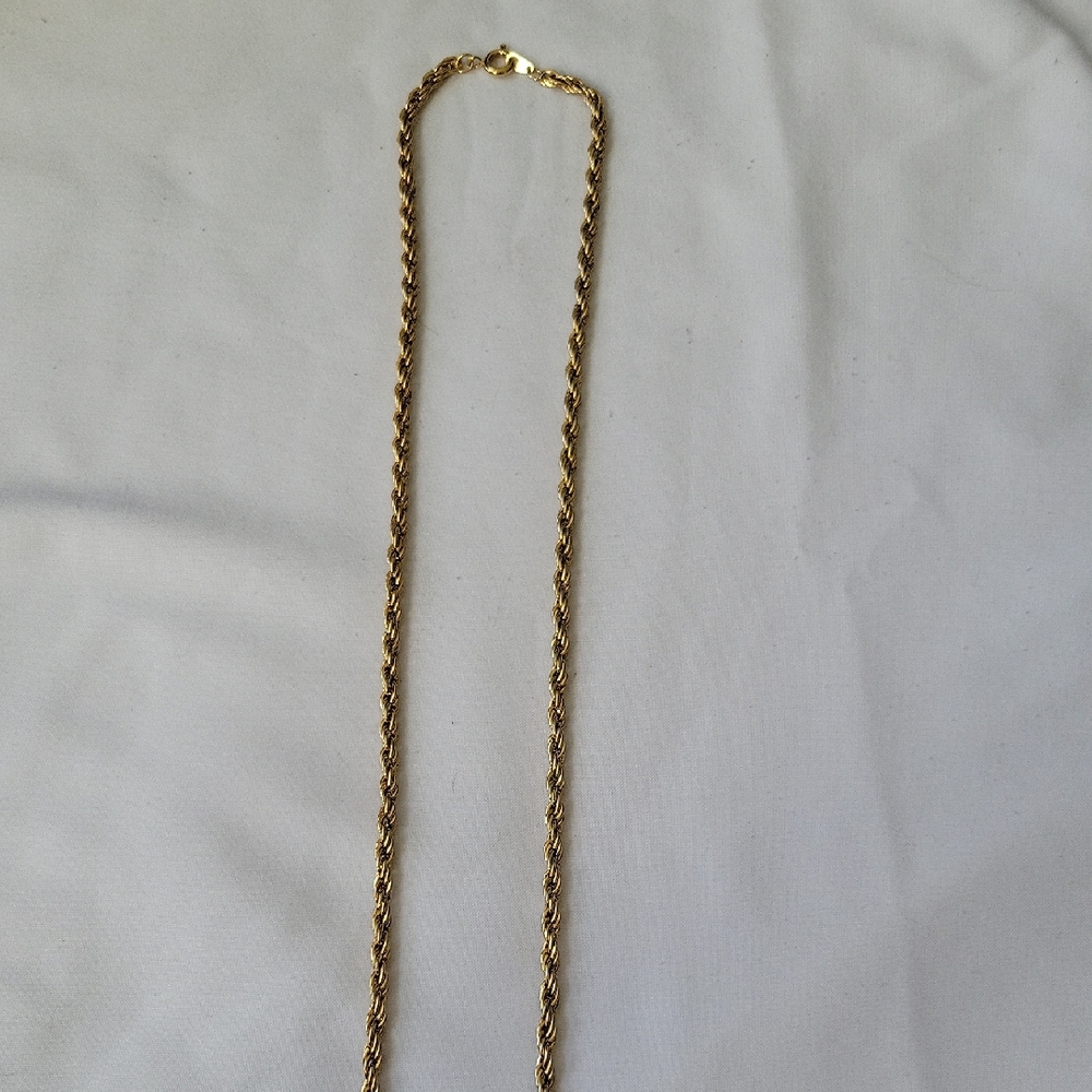 Vintage Elegant Gold Tone Rope Chain Necklace - Picture 1 of 4